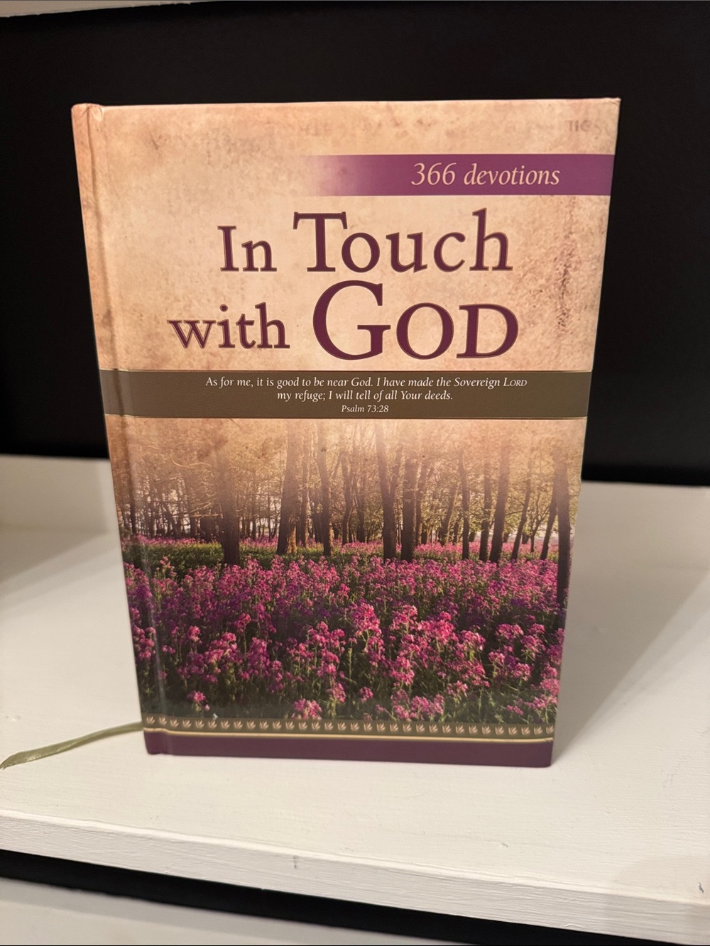 In Touch with God - 366 Devotions (Purple & Cream Floral Hardcover)
